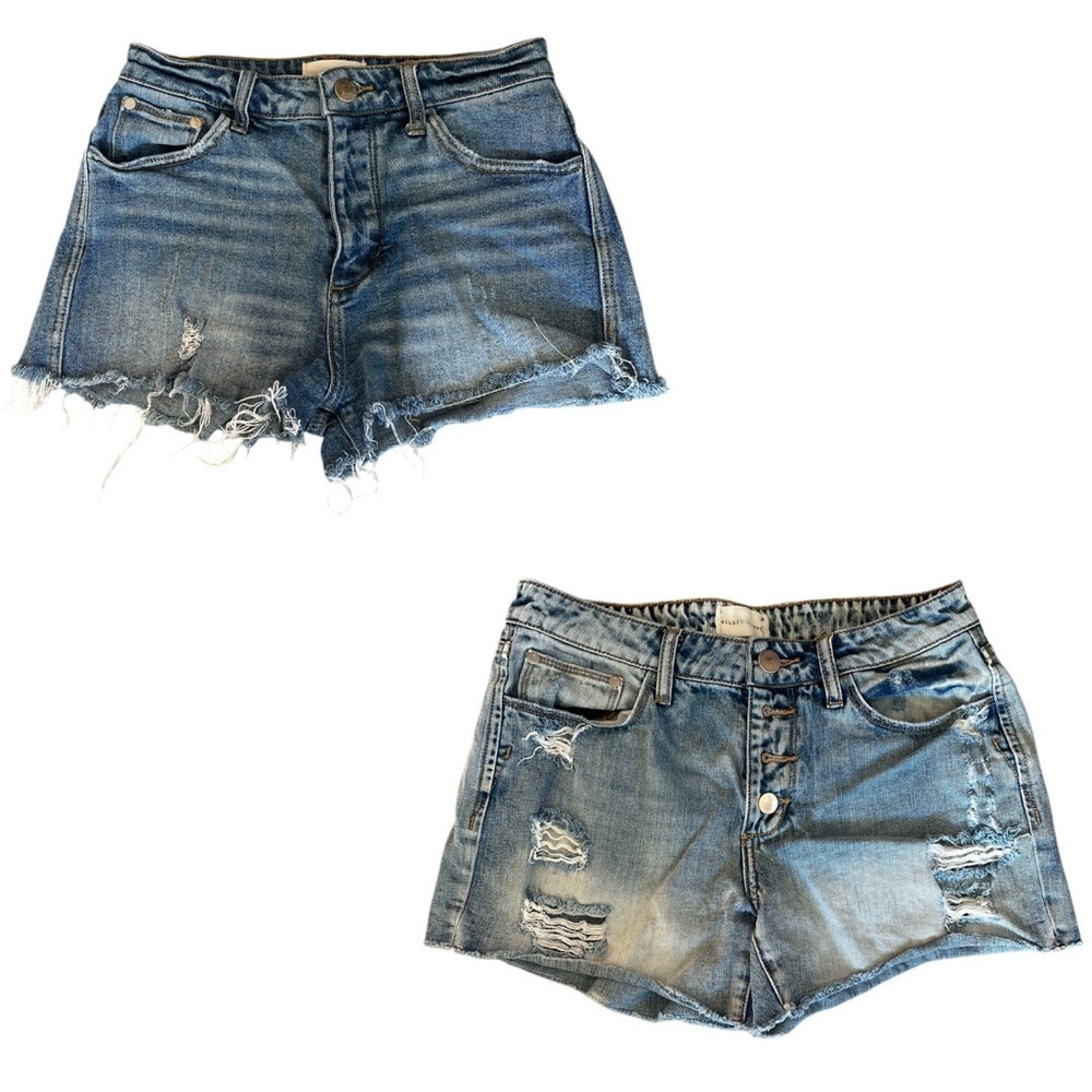 Gilded Intent 27 Denim Jean Shorts Lot Distressed Mid Rise High Rise